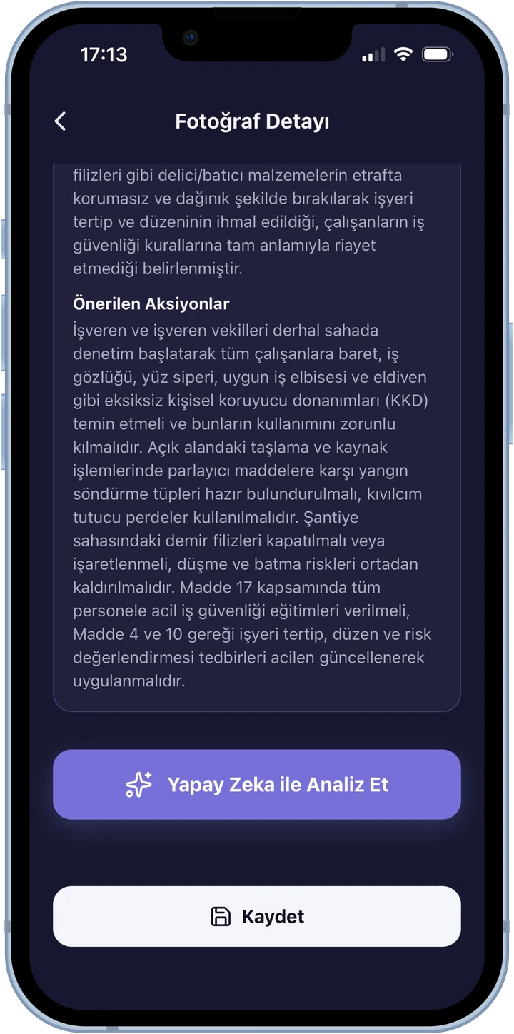 isgcep Yapay Zeka Fotoğraf Analizi ve Risk Tespiti
